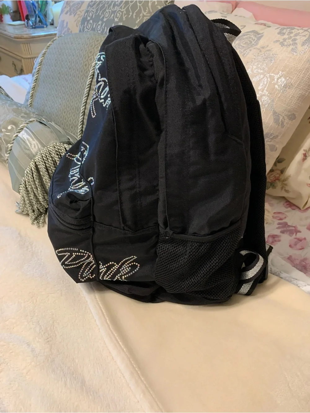 Victoria’s Secret PINK bling iridescent rhinestone campus backpack